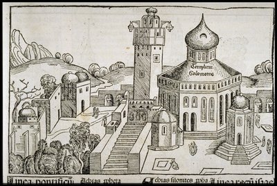 Templum Salomonie från Schedels Chronicle of the World, ca 1493. av Michael Wolgemut