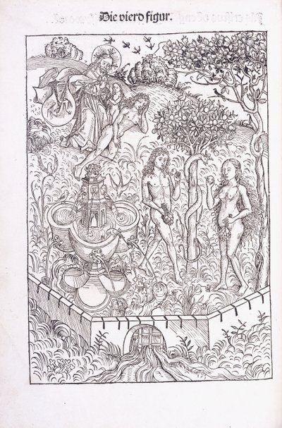 Adam och Eva i Edens lustgård, 1491 av Michael Wolgemuth