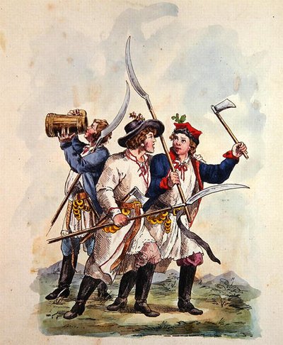 Dräkter av den polska armén efter 1700 (färg litho) av Michal Stachowicz