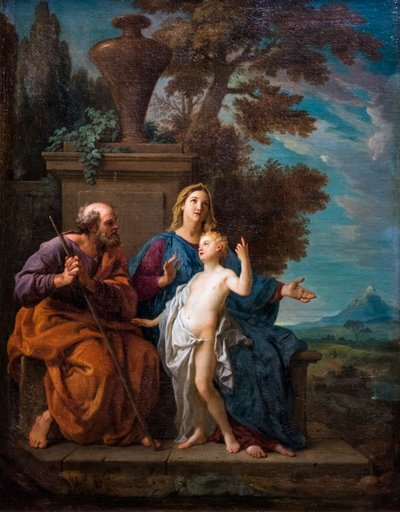 Den heliga familjen, ca 1740 (olja på duk) av Michel-Ange Houasse