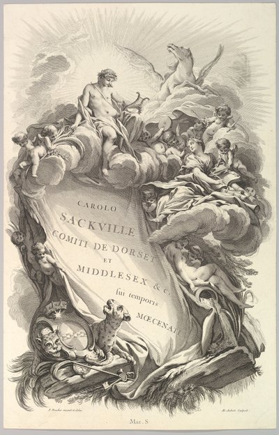 Frontispice för graven av Charles Sackville, Earl of Dorset Frontispice för ..., ca. 1736. av Michel Aubert