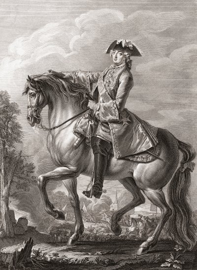 Kung Ludvig XV av Frankrike, ryttarporträtt. av Michel Aubert