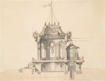 Projekt för en kinesisk paviljong, n.d.. av Michel Barthelemy Hazon