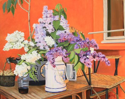 Les Lilas, 2013 (olja på duk) av Michel Bultet