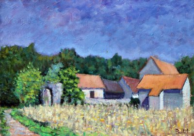 Village sous le Soleil, 2003 (olja på pannå) av Michel Bultet