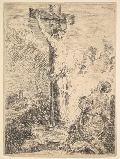 Maria Magdalena ber vid foten av korset, 1720-83. av Michel Francois Dandre Bardon
