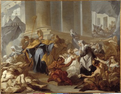 St. Thomas goda verk Detta är förmodligen Saint Thomas de Villeneuve (Tomas de Villanueva) (1487-1555), eveque av Valencia av Michel Francois Dandre Bardon