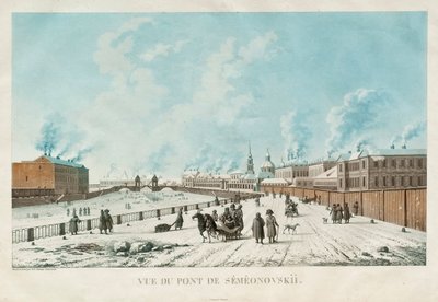 Semyonovsky-bron i Sankt Petersburg, 1813 av Michel Francois Damam-Demartrait