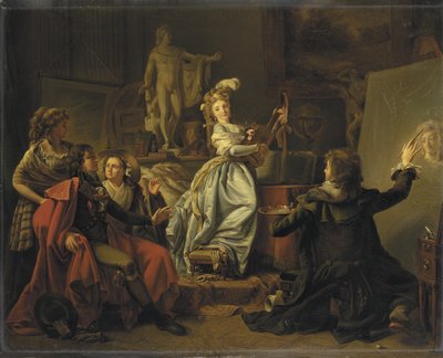 I konstnärens ateljé, ca 1792-95 av Michel Garnier