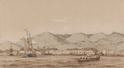 Port of Spain, från hamnen av Michel Jean Cazabon