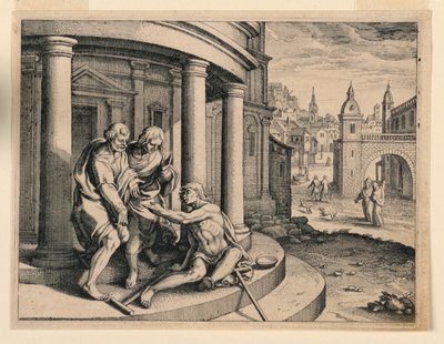 Petrus och Johannes vid templet av Michel Lasne