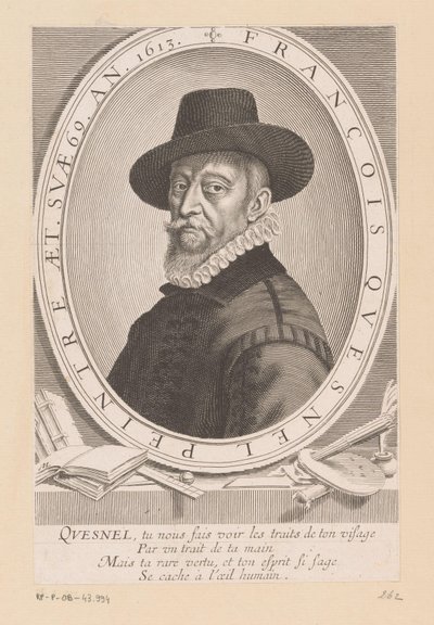 Porträtt av François Quesnel av Michel Lasne