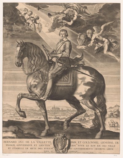 Ridsporträtt av Bernard de Foix de la Valette, hertig av Epernon av Michel Lasne