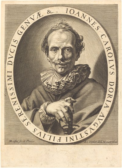 Jean Charles Doria av Michel Lasne after Simon Vouet