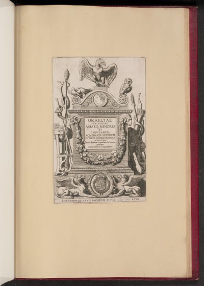 Titelsida för Hubert Goltzius, Graeciae Vniversae Asiaeq. Medaljer av Minor och öarna av Michel Lasne after Sir Peter Paul Rubens