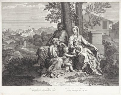 Helig familj med Elizabeth och Johannes Döparen av Michel Natalis