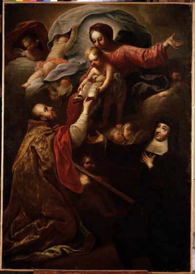 Jungfru och barn, Saint Francois de Salles och Saint Jeanne av Chantal (målning) av Michel Serre