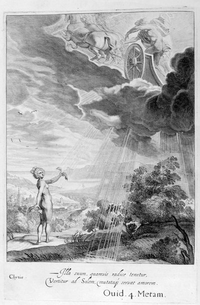 Clytie förvandlades till en solros, 1655 av Michel de Marolles