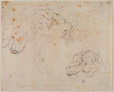 Kopia från den sista domen av Michelangelo (after) Buonarroti