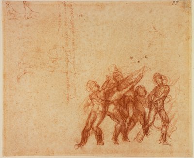 Studier av nakna figurer av Michelangelo (after) Buonarroti