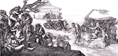 Översvämningen av Michelangelo (after) Buonarroti