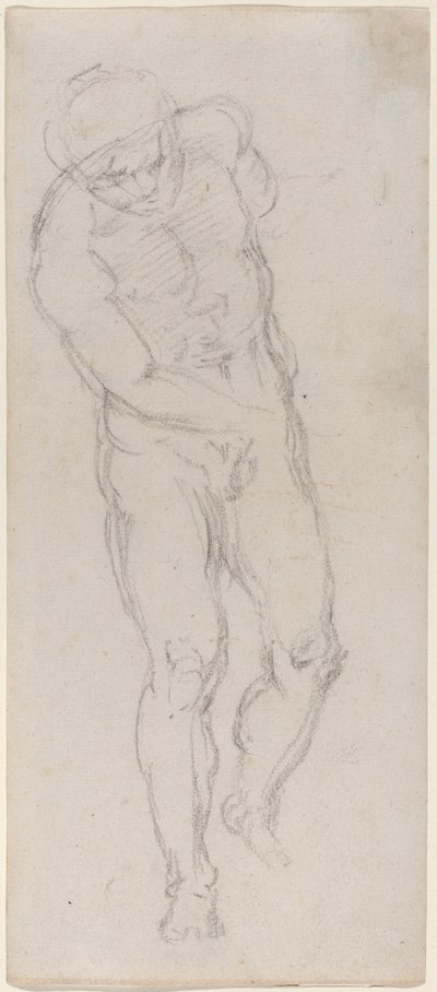 Naken man [recto] av Michelangelo