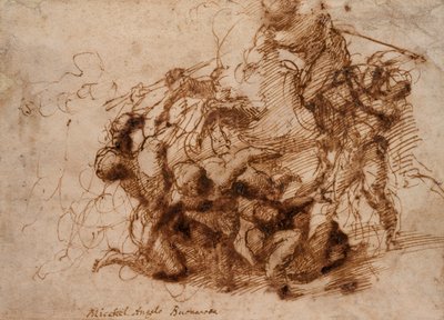 En stridsplats, tidigt 1500-tal. av Michelangelo Buonarroti