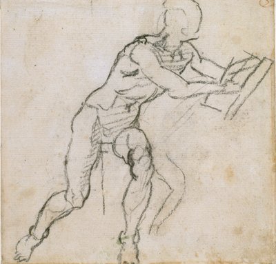 En naken sittande man, c1490-1560 av Michelangelo Buonarroti