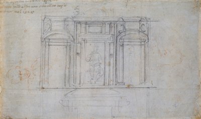 Design för en av Medici-gravarna, tidigt 1500-tal av Michelangelo Buonarroti