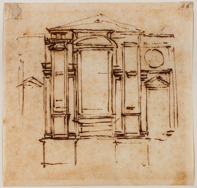 Utformning av vägggravarna för Medici-påvarna i San Lorenzos kor av Michelangelo Buonarroti