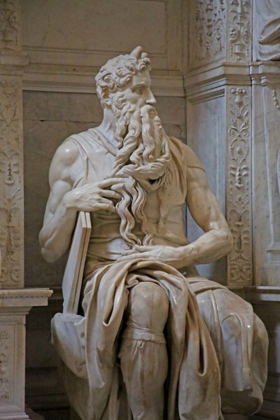Detalj av Moses från Julius II:s grav, 1515 marmor av Michelangelo Buonarroti