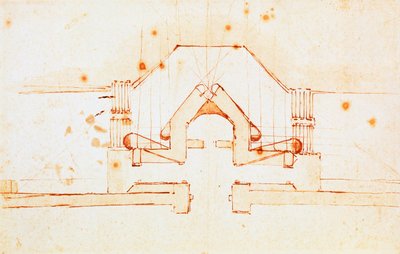 Ritning av befästningar för Florens, design av Michelangelo Buonarroti (1475-1564), Italien av Michelangelo Buonarroti