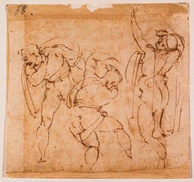 Figurstudie för en "Transfiguration", 1500-talet (teckning) av Michelangelo Buonarroti