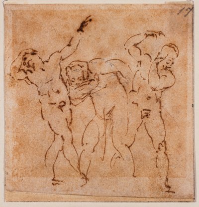 Figurstudie för en "Transfiguration", 1500-talet (teckning) av Michelangelo Buonarroti