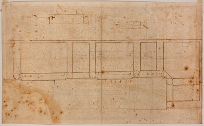 Planritning för fasaden på San Lorenzo av Michelangelo Buonarroti