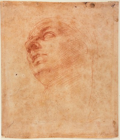 Huvudstudie för den sixtinska Jonah av Michelangelo Buonarroti