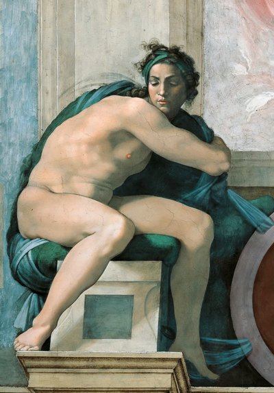 Ignudo Sixtinska kapellets tak i Vatikanen, 1508-1512. av Michelangelo Buonarroti