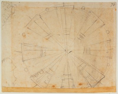 Lyktplan för den nya sakristian av Michelangelo Buonarroti