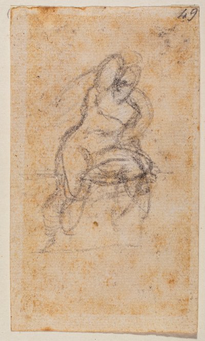 Nakenstudie för Sixtinska kapellet av Michelangelo Buonarroti