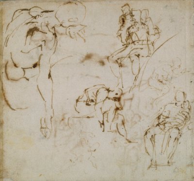 Sida från en skissbok, c1490-1560 av Michelangelo Buonarroti