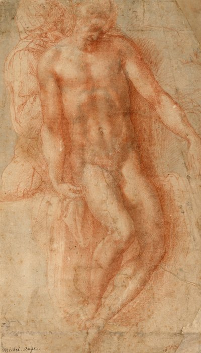 Pieta, ca 1530-36 (röd krita) av Michelangelo Buonarroti