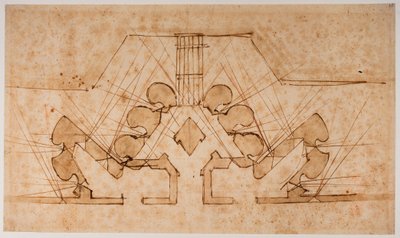 Plan över befästning av en port av Michelangelo Buonarroti