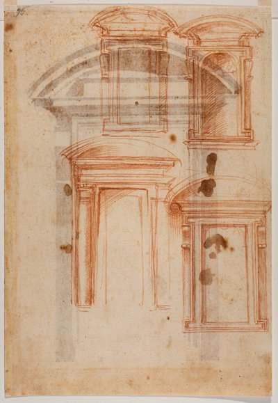 Portalstudie för Laurentian Library av Michelangelo Buonarroti
