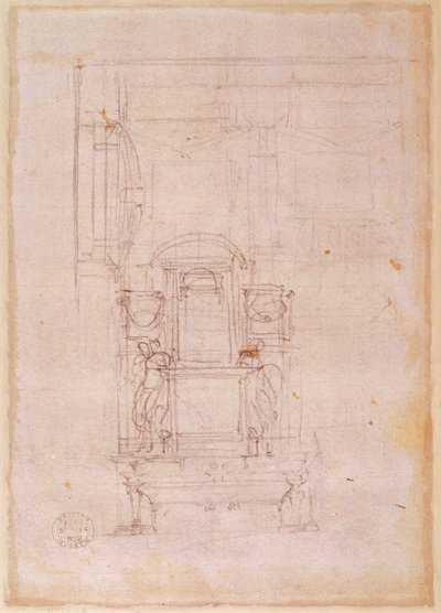 Förberedande ritning till påven Julius II:s grav av Michelangelo Buonarroti