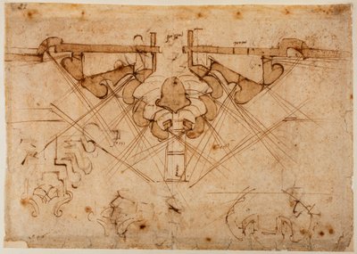 Projekt av vallar för en port av Michelangelo Buonarroti