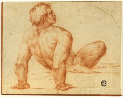 Sittande manlig naken av Michelangelo Buonarroti