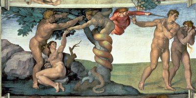 Sixtinska kapellets tak (1508-12): Människans fall av Michelangelo Buonarroti