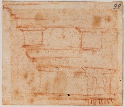 Skiss av entablement av Michelangelo Buonarroti
