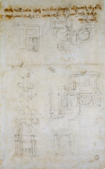 Skiss som visar Studies for St Peter