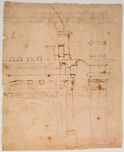 Skisser till kupolen på Santa Maria del Fiore av Michelangelo Buonarroti